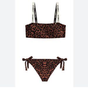 Love Stories Leopard bandeau bikini , top size Small / S & bottom size M